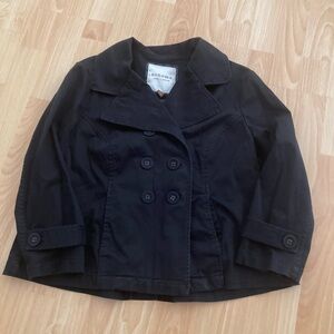 Sonoma Women’s Black Double Breasted Short Cotton/Spandex Jacket Size Small